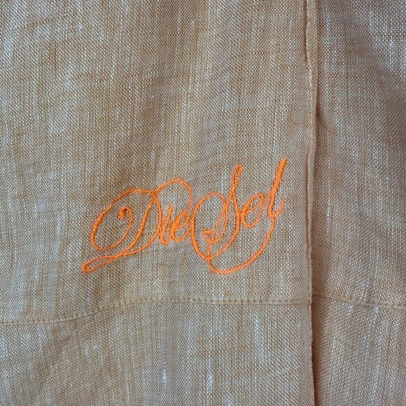 NWT Diesel 100% Linen Vintage Y2K Midi Length Skirt Size 16 Adjustable Side Tie - Picture 3 of 13